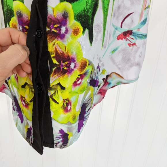 PRABAL GURUNG for Target Tropical Print Sleeveless Blouse Sz M - Picture 7 of 15